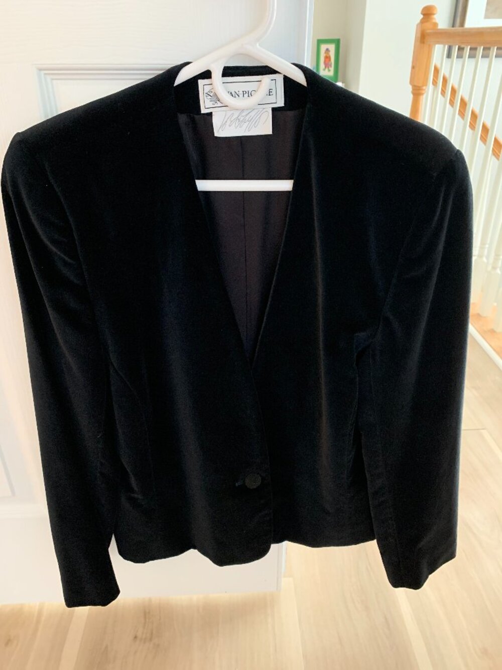 Vintage Black Velvet Evan Picone for Lord & Taylors Jacket, Size 14